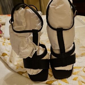 New Ann Taylor, Black Strappy Women's Sandals